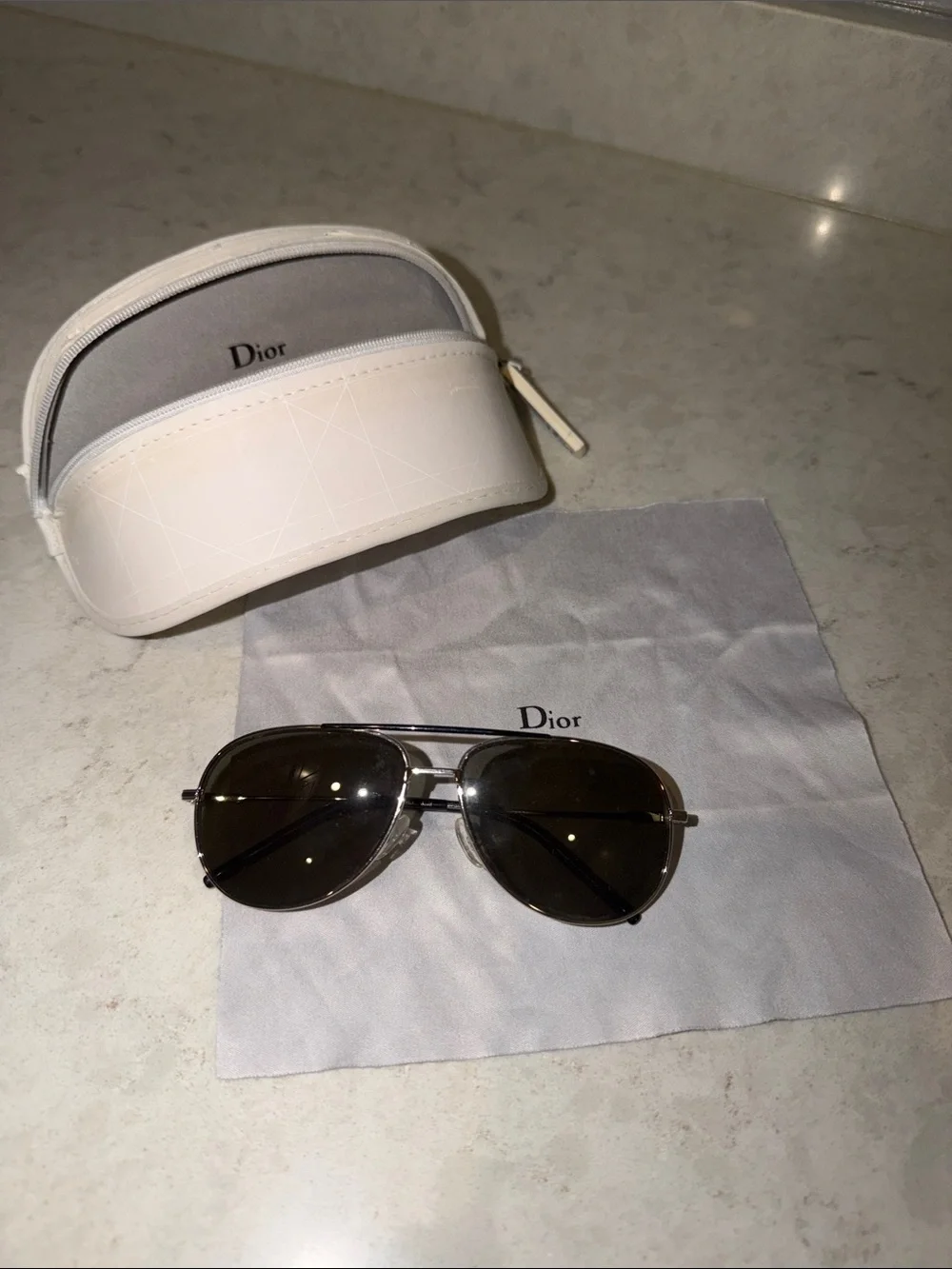 Dior kids Aviator Sunglasses in Silver with Brown Lenses